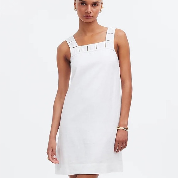NWT Madewell Linen Embroidered Tank Mini Dress - Picture 2 of 9